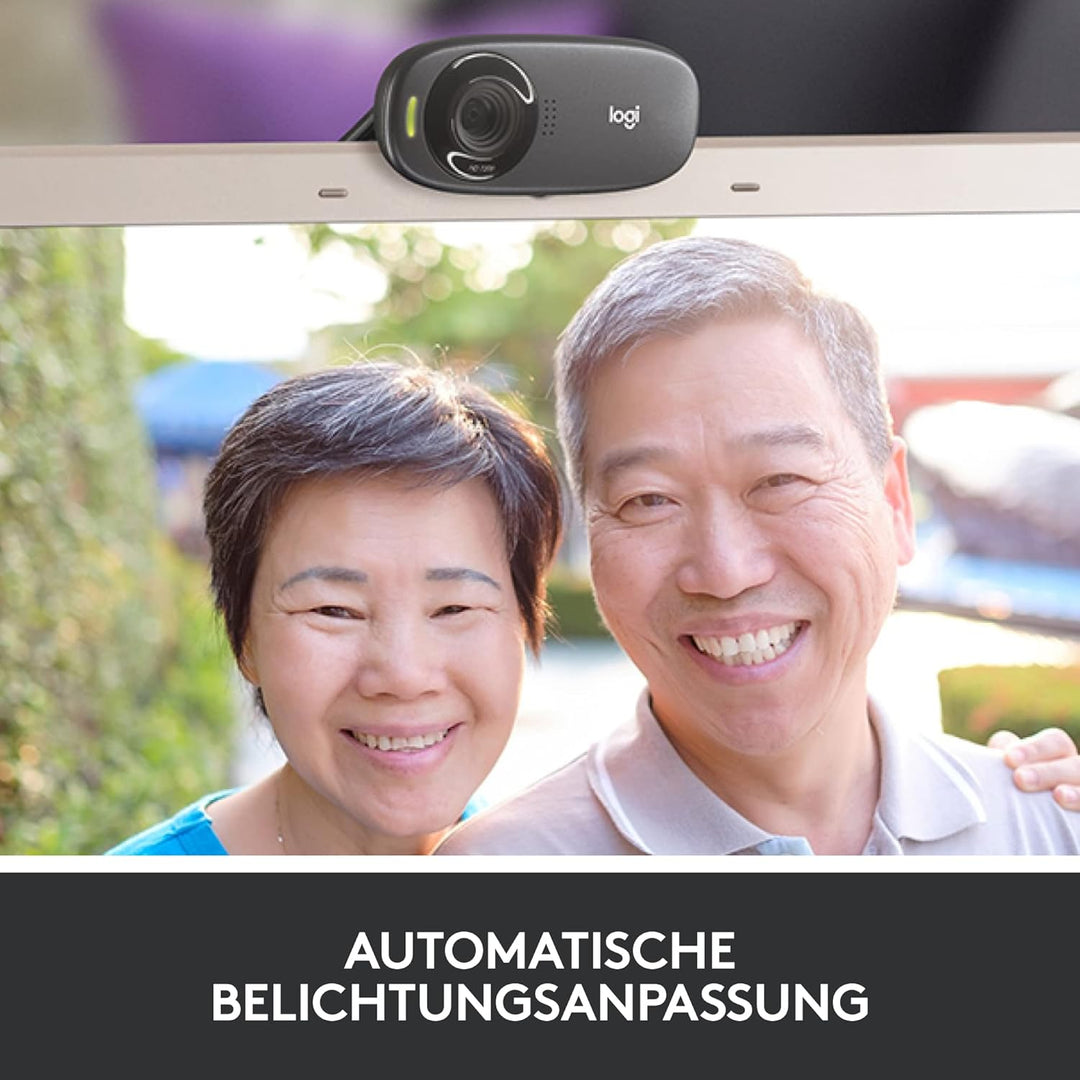 Logitech C310 Webcam, HD 720p, 60° Sichtfeld, Fester Fokus, Belichtungskorrektur, USB-Anschluss, Rau