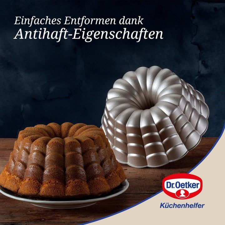 Dr. Oetker Guglhupf Floral ⌀ 24,5 cm – Gugelhupfform aus der Serie Back-Kunst – Backform mit Antihaf