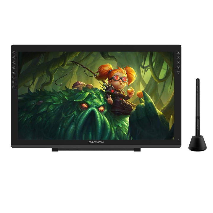 GAOMON PD2200 Grafiktablett mit Display 22 Zoll 92% NTSC Full HD Monitor und mit Standfuss, batterie
