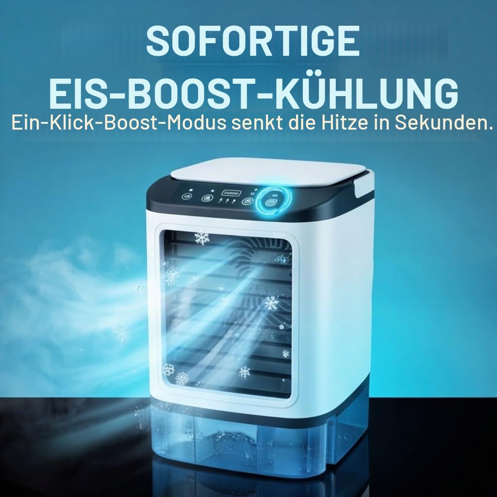 Tragbare Klimaanlagen, Mini Air Conditioner USB Desk Fan 3-Gang-Schreibtischventilator Air Cooler 90