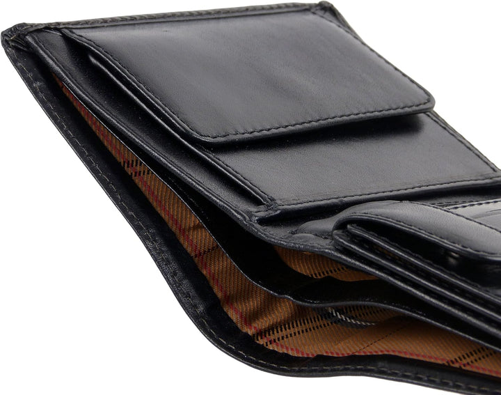 Herren LUXURIÖSE LEDER GELDBÖRSE Von VISCONTI Monza Kollektion In Italienisch Schwarz - Geschenkverp