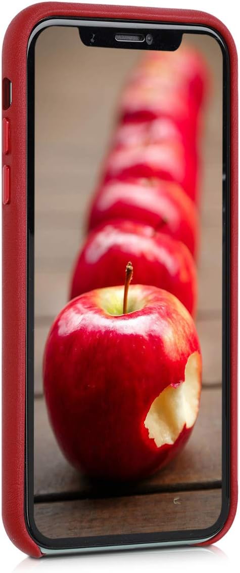 kalibri Schutzhülle kompatibel mit Apple iPhone 11 - Hülle Leder - Hardcover Handy Cover Case Rot, R