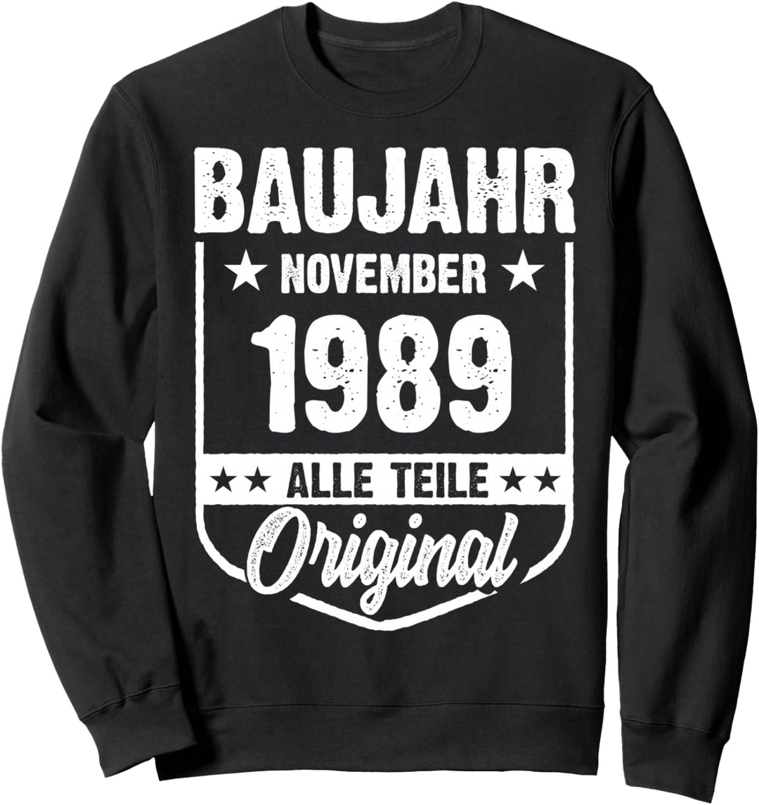 Baujahr November 1989 Vintage Mann Frau 33. Geburtstag Sweatshirt
