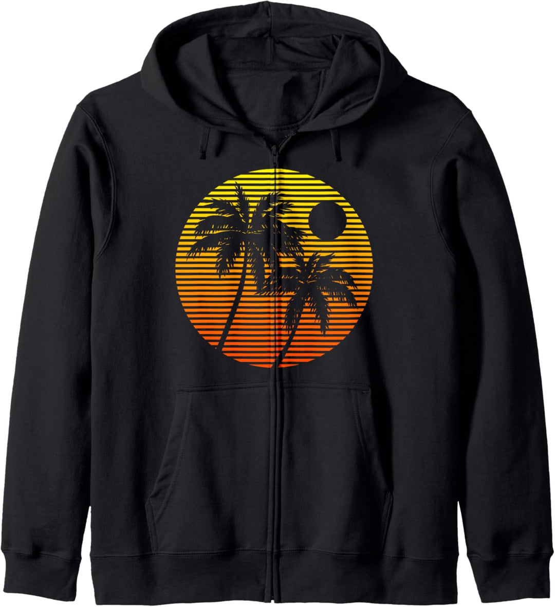 Trendy Yellow Gradient Shutter Palm Trees Kapuzenjacke