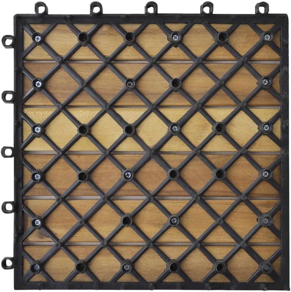 Festnight Akazienhartholz Terrassendielen Terrassenplatten 30x30 cm 20er Spar Set für Dunkelbraun in