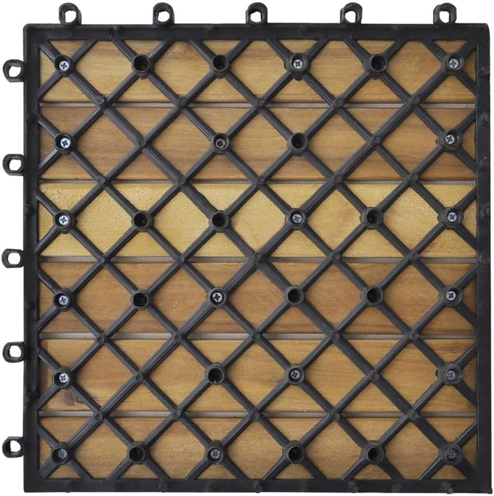 Festnight Akazienhartholz Terrassendielen Terrassenplatten 30x30 cm 20er Spar Set für Dunkelbraun in