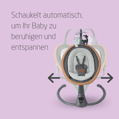 Maxi-Cosi Cassia Babywippe, Elektrische Babyschaukel mit Musik, Bewegungserkennung und 360° Sitz, Nu