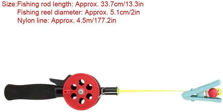 Jadeshay Angelrute, 2Pcs Fishing Kinderangel Krebsangel Mini tragbare EIS Angelrute mit Clip for Gar