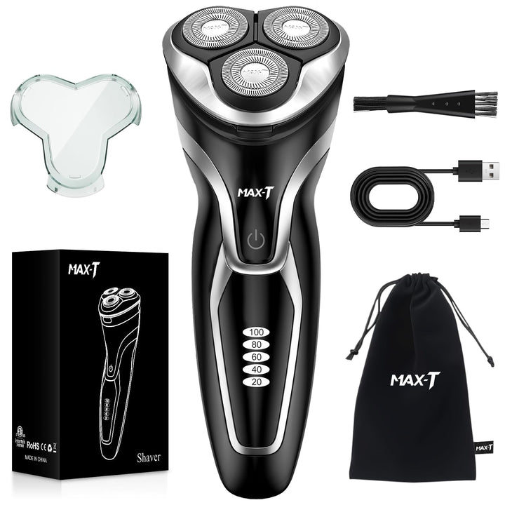MAX-T Rasierer Herren Elektrisch Nass und Trocken, 3D ProSkin IPX7 Wasserdicht Elektrorasierer mit P