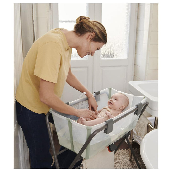 Stokke Flexi Bath (Transparent Green) mit Newborn Support - Robust &amp; einfach zu verstauen - Bequem f