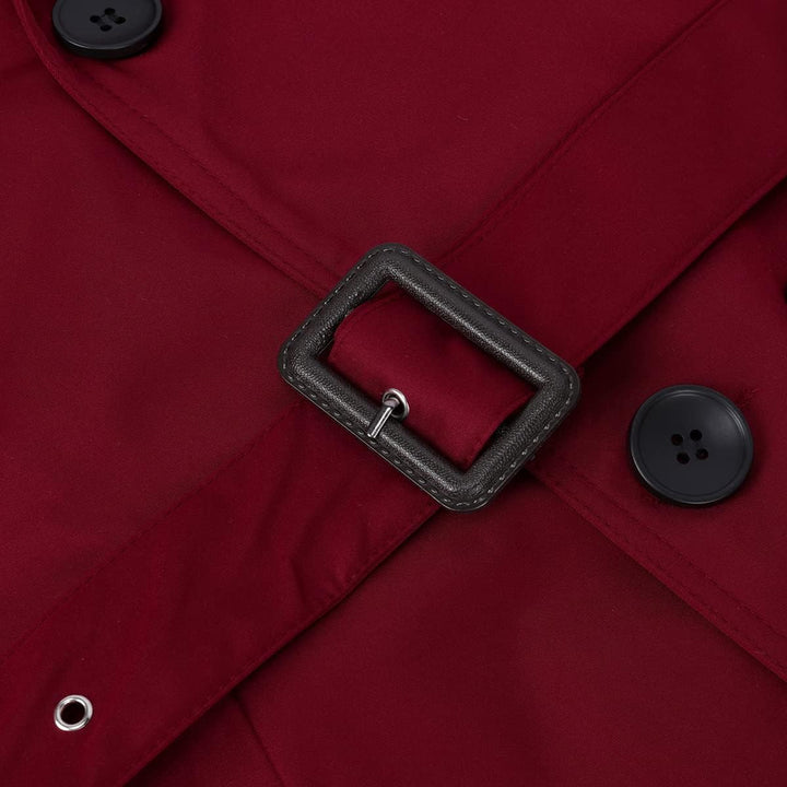 AOWOFS Herren Zweireihiger Trenchcoat mit Gürtel Revers Lang Mantel Business Jacke Frühling Übergang