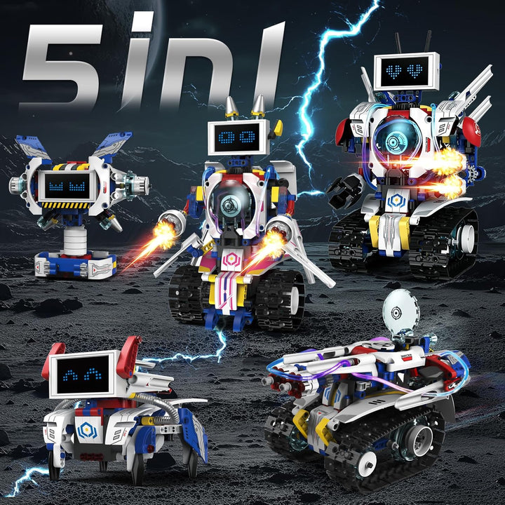 Joellfuner Technik Roboter Kinder | 5 in 1 Programmierbarer Roboter Spielzeug mit APP und Fernsteuer