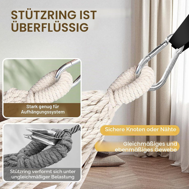 ANYOO Hängematte Outdoor Baumwolle Bequemer Stoff mit Baumfreundlichen Gurten zum Aufhängen, Robuste