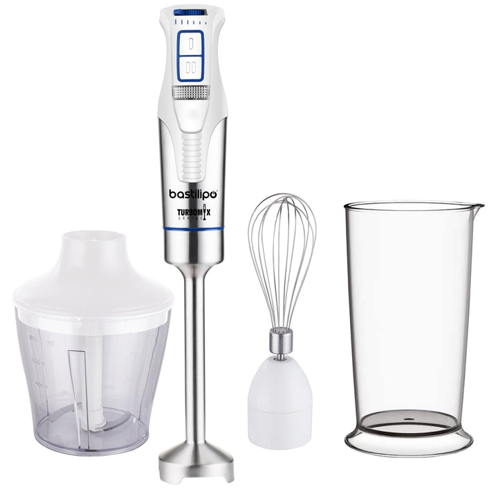 Bastilipo - TURBOMIX-1200ACC Stabmixer, 1200 W, 4 Edelstahl-Backbleche, Stabzerkleinerer und Zerklei
