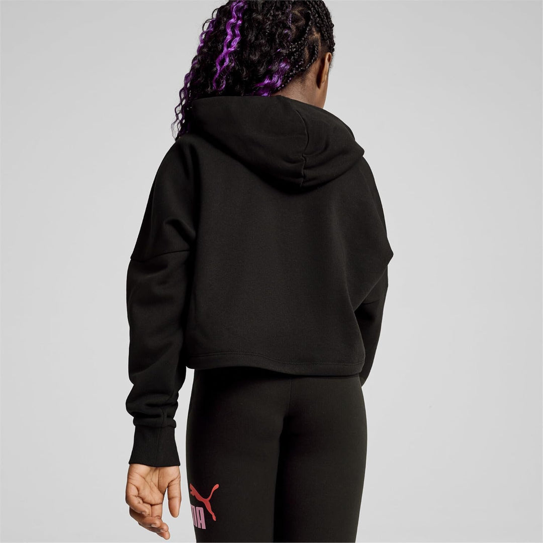 PUMA Mädchen ESS Logo Cropped Hoodie G Sweat 110 Puma Black, 110 Puma Black