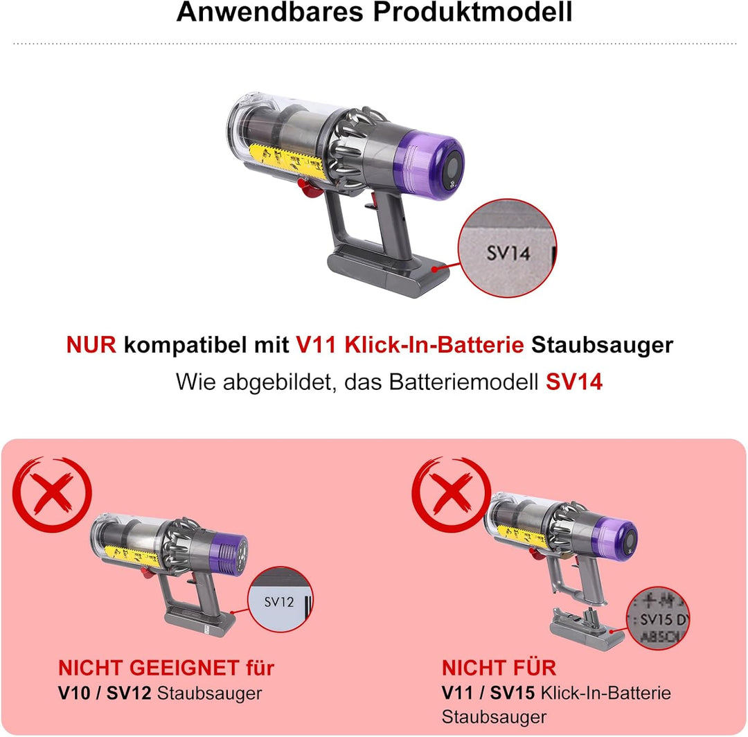 V11 Verstärkter Schalter-Montagesatz für Dyson V11 SV14 Staubsauger-Zubehör, Schalter Verstärkt Ersa