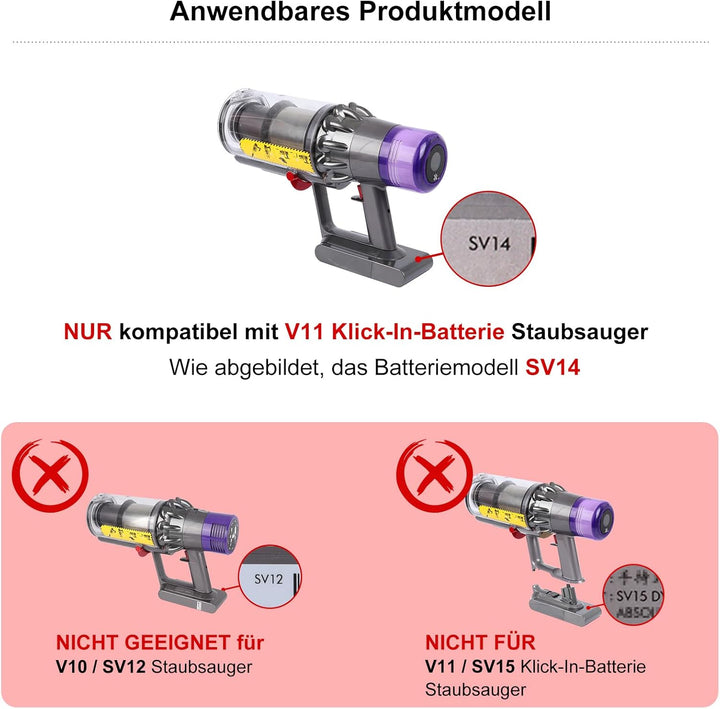 V11 Verstärkter Schalter-Montagesatz für Dyson V11 SV14 Staubsauger-Zubehör, Schalter Verstärkt Ersa