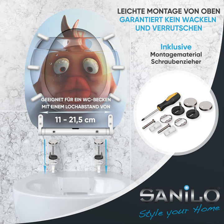 Sanilo WC-Sitz mit Absenkautomatik l Hochwertiger Toilettensitz aus Holz l Toilettendeckel in versch