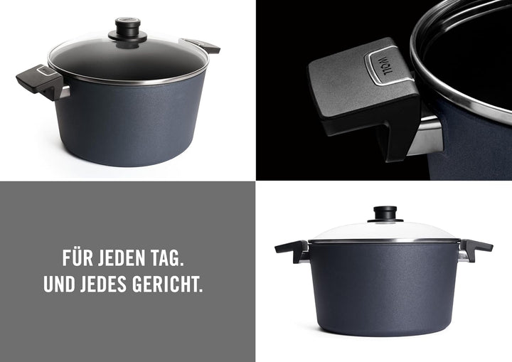 Woll Diamond Lite Topf mit Glasdeckel in Box, Ø 28 cm, 15.5 cm hoch, 7.5 Liter, mit 2 Seitengriffen