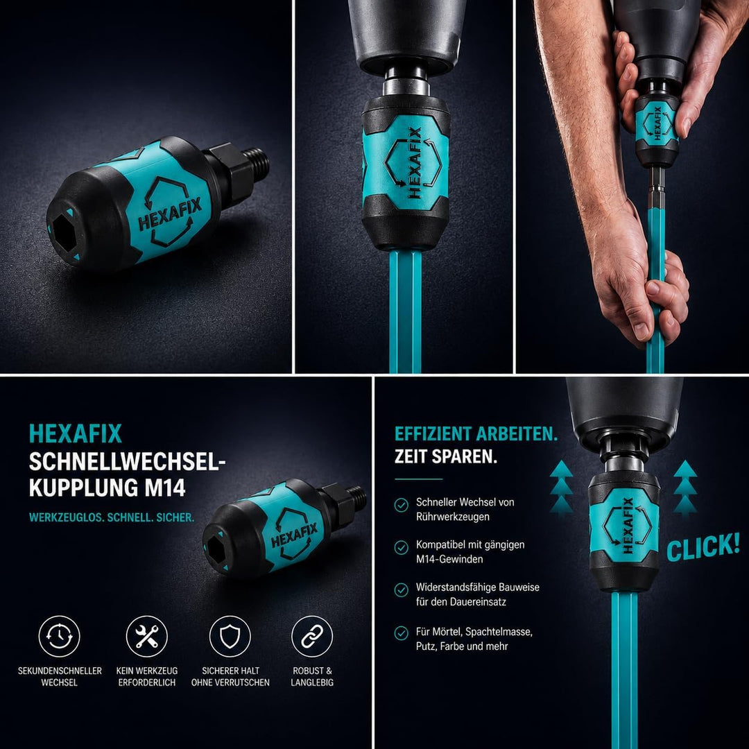 Karl Dahm HEXAFIX Schnellwechselkupplung M14, Werkzeugloser Wechsel, Kompatibel mit M14-Gewinden, Ro