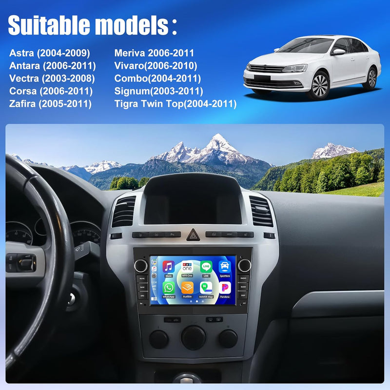 [2+64G] CAMECHO Android 13 Autoradio für Opel Corsa d/Astra h/Zafira b/Meriva/Vivaro mit Carplay/And