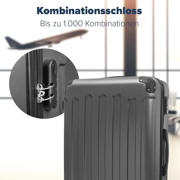 TRVLMORE Kofferset 3 Teilig Hartschale - Koffer & Trolleys Set - Reisekoffer Set 3 Teilig - Koffer S