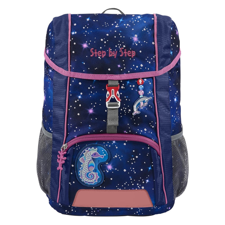 Step by Step Rucksack-Set KID REFLECT „Star Seahorse Zoe“, mit Sitzkissen, ergonomischer Mini-Ranzen