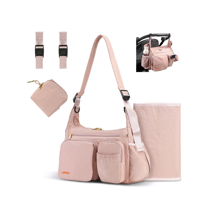 Puffy Wickeltasche 2-in-1 Kinderwagen Organizer &amp; Umhängetasche, 13L leichte Reisetasche Baby Damen,