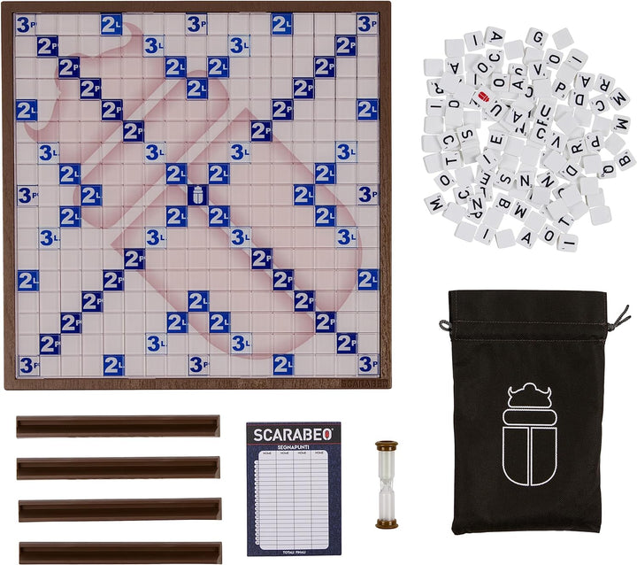 Scarabeo 60th Anniversary Premium Edition by Editrice Giochi Rotating Scrabble Board Game | Word Gam