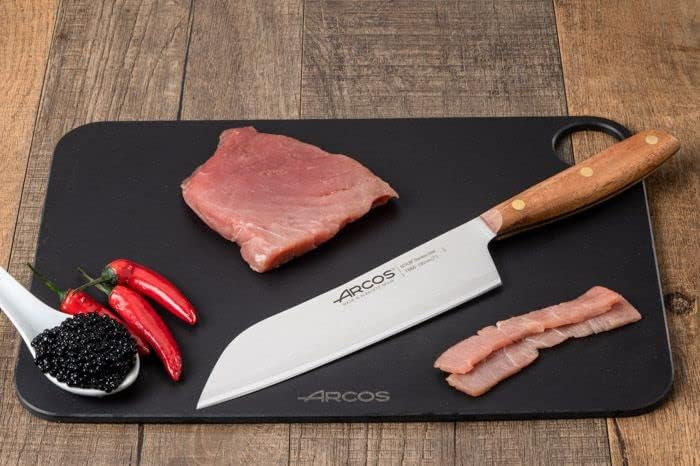 Arcos Serie Nordika - Santoku Messer - Edelstahl NITRUM - Klinge 190 mm - Ovengkol Holzgriff 100% na
