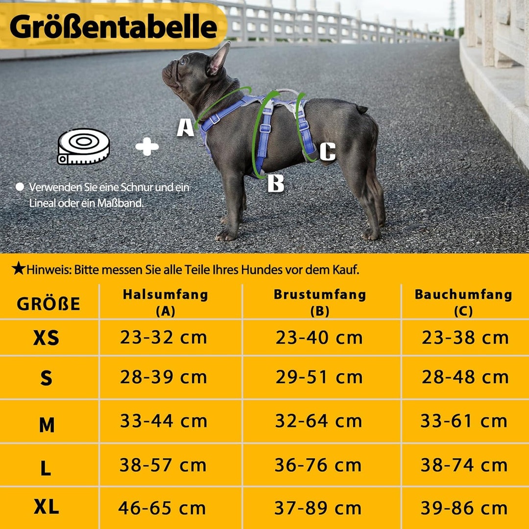 Huntboo Hunde Sicherheitsgeschirr, Rutschfestes Hundegeschirr Escape Proof, Reflektierendes Geschirr
