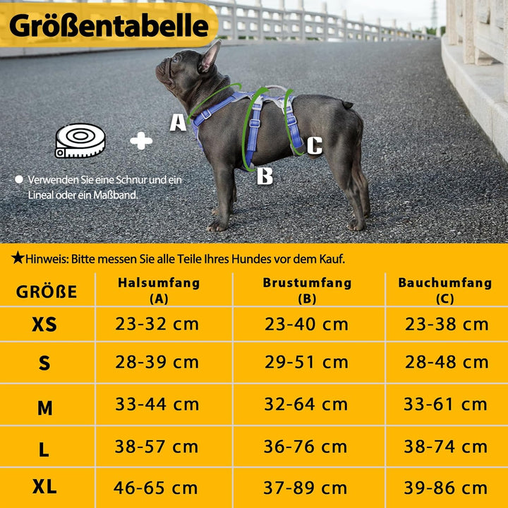 Huntboo Hunde Sicherheitsgeschirr, Rutschfestes Hundegeschirr Escape Proof, Reflektierendes Geschirr