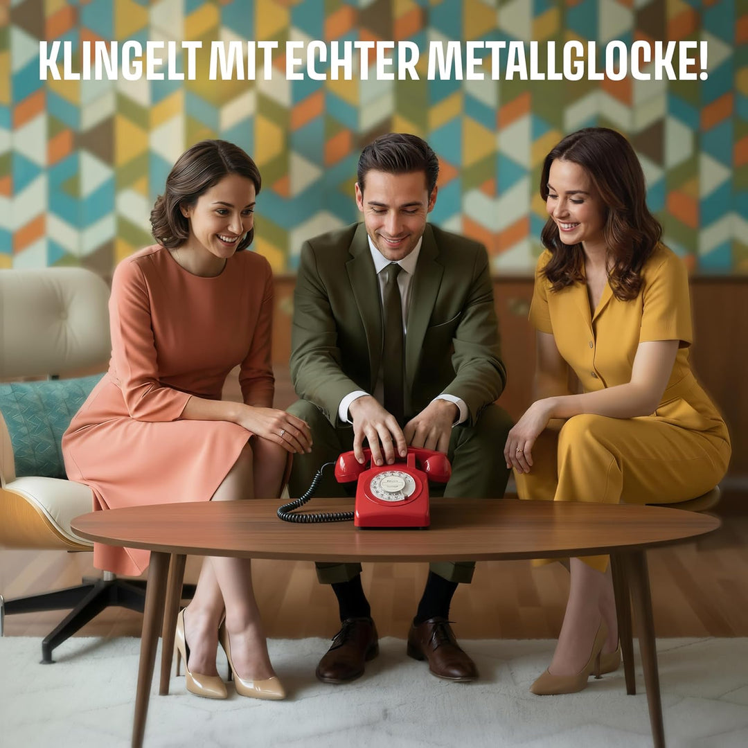 Retro Telefon mit Wählscheibe und Metallklingel vom Dresdener Entwicklungshaus Opis Technology – Das
