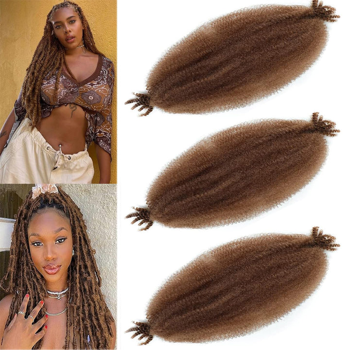 LPARMJIT Springy Afro Twist Haar 16 Zoll 3 Packungen Vorgetrennte Kinky Marley Twists Flechten Haar