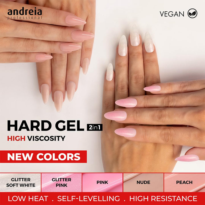 Andreia Profi 2 in 1 LED und UV Gel - Hohe Viskosität für harte und starke Nägel - Aufbaugel für Näg