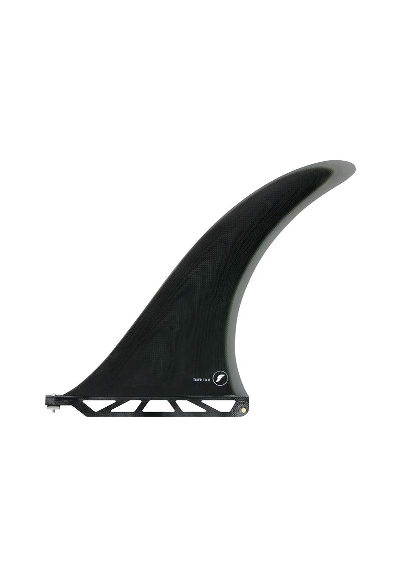 Futures Tiller Fiberglass 10 Inch Longboard Fin 10 inch Solid Black/smoke
