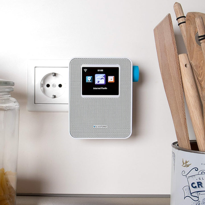 BLAUPUNKT PIB 100 Steckdosen Internetradio, WLAN Empfang, grosses Farb-Display, Steckdose Digital Ra