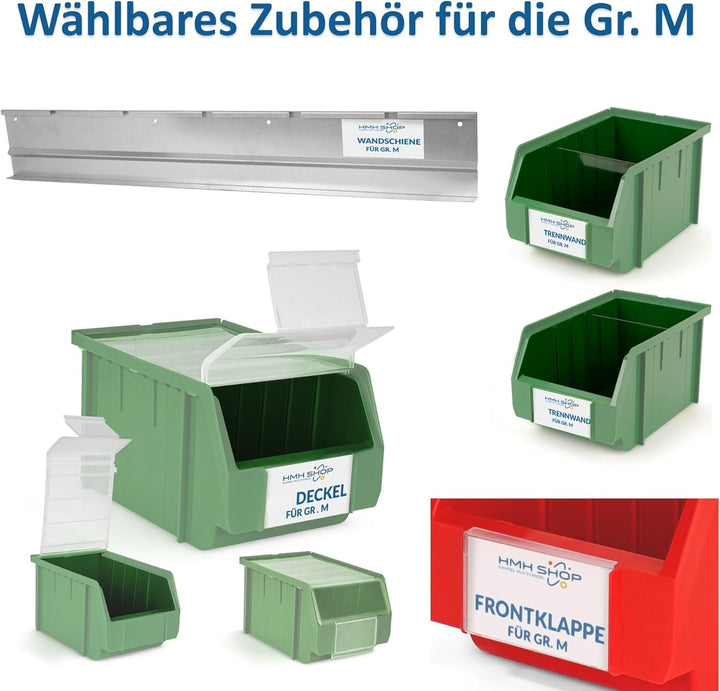 Blaue Stapelboxen der Grösse M 230x150x130mm für dein Kleinteilelager, Werkstatt, Garage Sichtlagerk