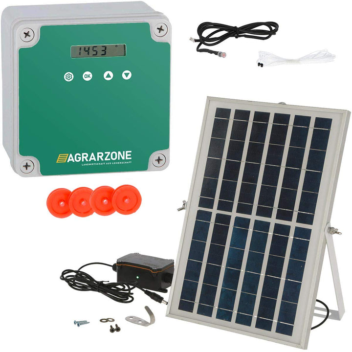 Agrarzone automatische Solar, Leicht, Hühnertür Hühnerklappe ohne Schieber | Türöffner Hühnerstall m