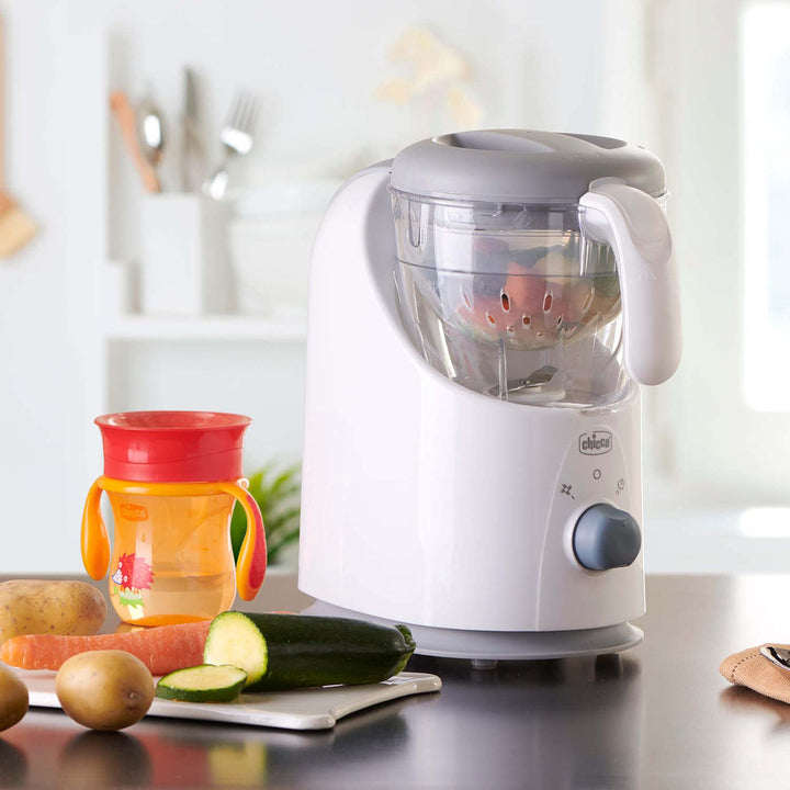 Chicco Easy Meal Mahlzeitenkocher, Multifunktions Babynahrungszubereiter für die Entwöhnung, Mixer u