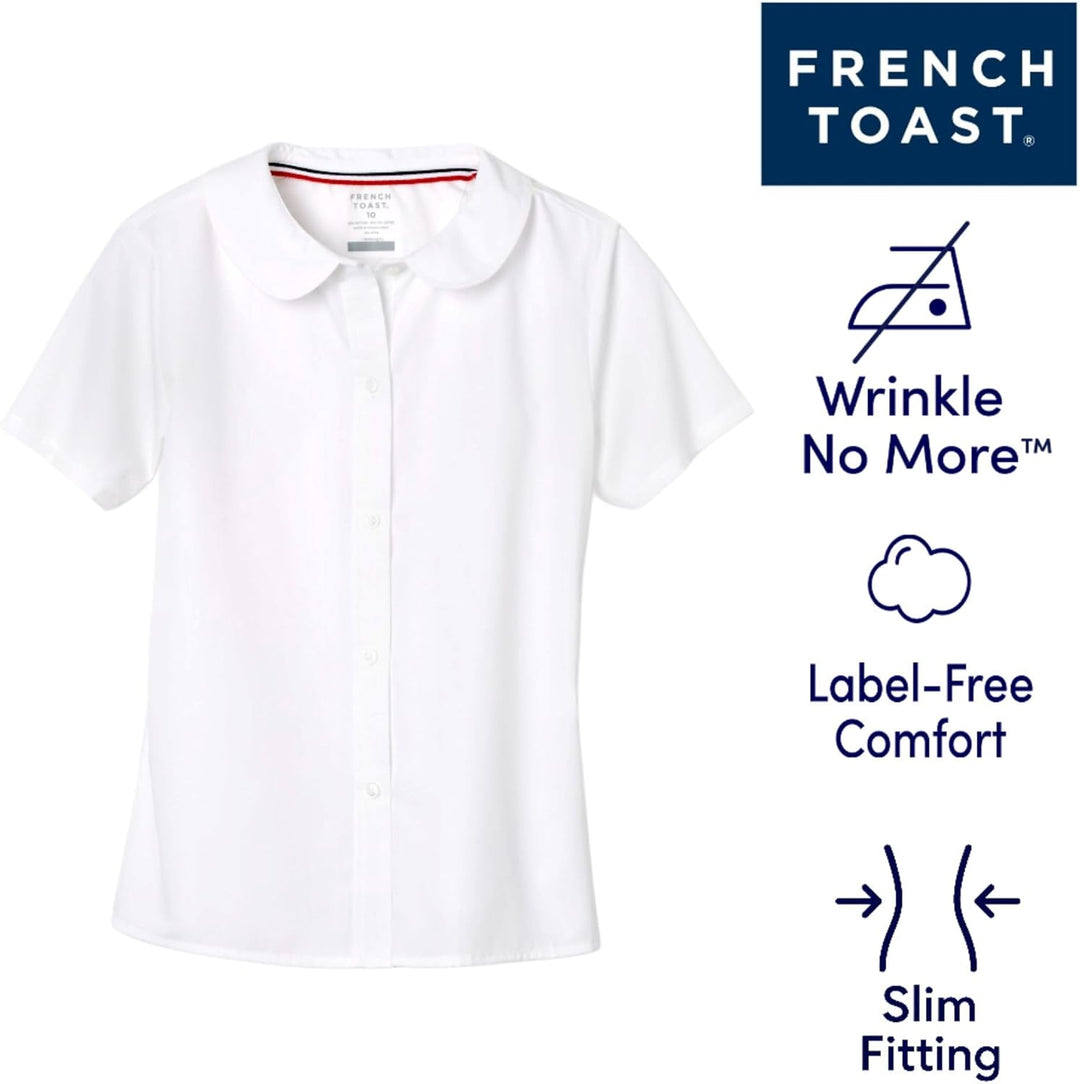 French Toast Mädchen Button Down Hemd, 4 Jahre Weiß