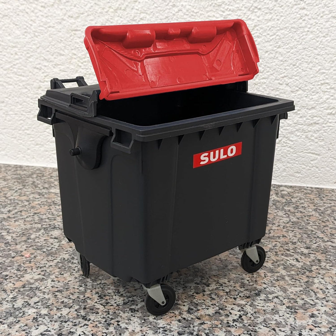 Sulo Mini Mülltonne Container 1100L Nachbildung | Tisch-Mülleimer Klein | Desktop Büro Schreibtisch