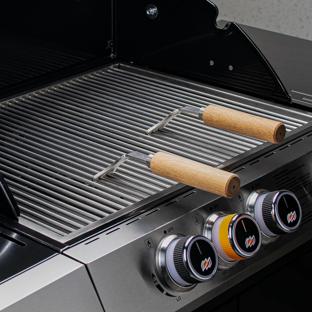 Universal-Griffe | Grillrostheber aus Edelstahl | abnehmbar - robust für alle Grillroste (Stäbe von