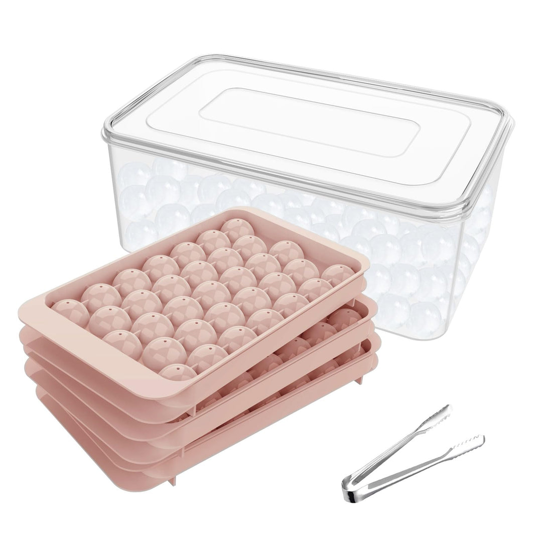 Miaowoof Eiswürfelform mit Deckel und Behälter, 2,5 cm x 99 Stück Runde Eiswürfel, Non-BPA Eiswürfel