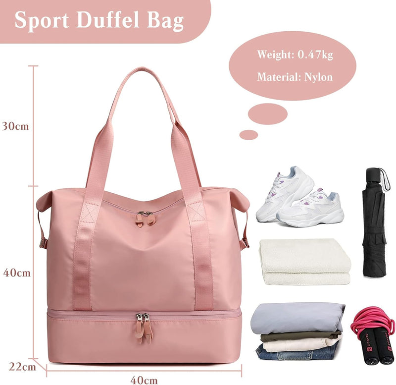 CORIOS Reisetaschen Duffle Bag für Damen/Herren Nylon Sporttasche Weekender Übernachtung Tasche Falt