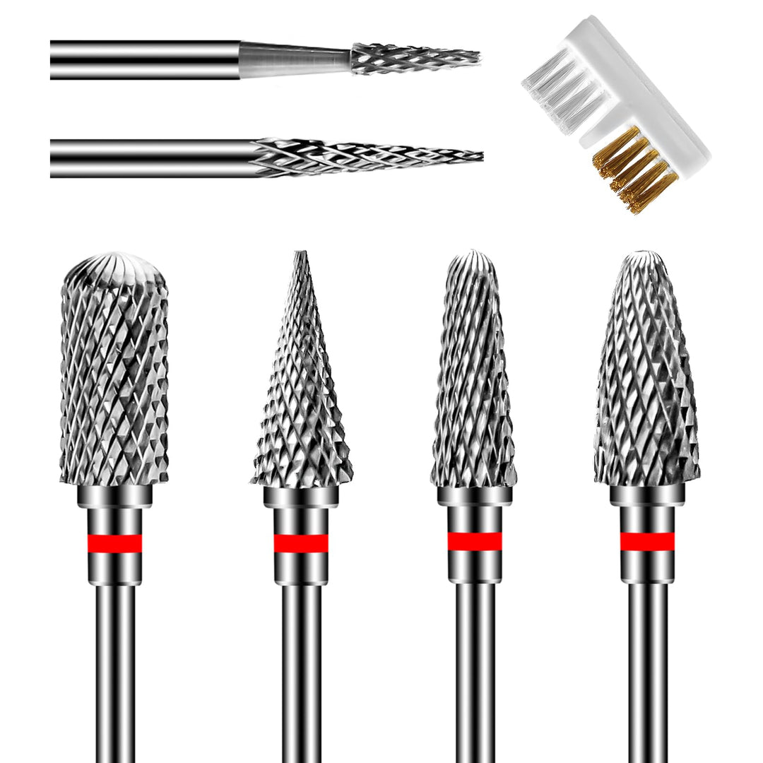 CGBE Nagelfräser Bits, 6 Stück Nagelfräser Aufsätze Schleifköpfe Hartmetall Maschine Zubehör für Man
