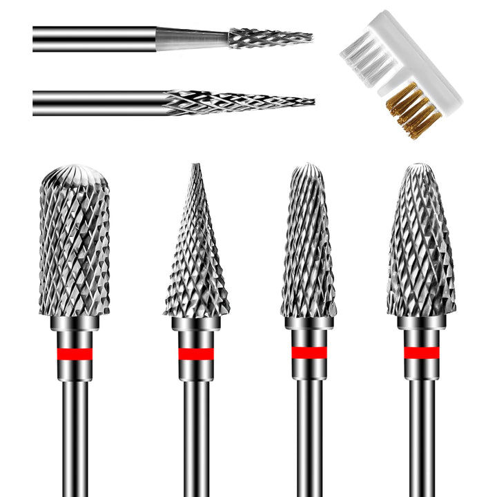 CGBE Nagelfräser Bits, 6 Stück Nagelfräser Aufsätze Schleifköpfe Hartmetall Maschine Zubehör für Man