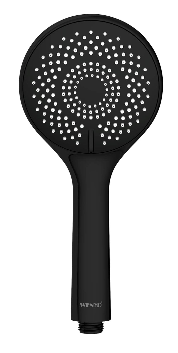 WENKO Wasserspar Duschkopf Watersaving, Handbrause mit Wasserspar-System, 3 Strahlarten, Ø 11 cm, AB