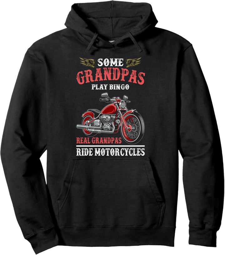Rentner Biker Opa Ruhestand Geschenk Motorradfahrer Pullover Hoodie