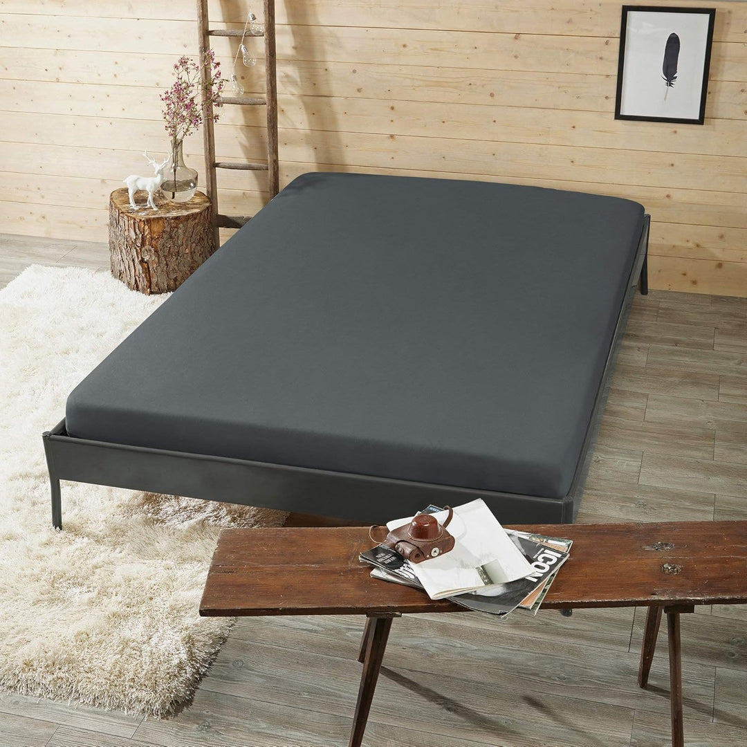 Erwin Müller Spannbettlaken, Spannbetttuch Memmingen Interlock-Jersey anthrazit Grösse 120x200-130x2